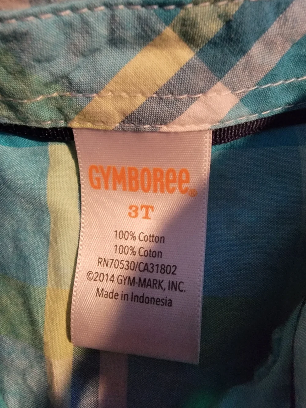 Gymboree Toddler Plaid Shirt in Teal, Yellow & White